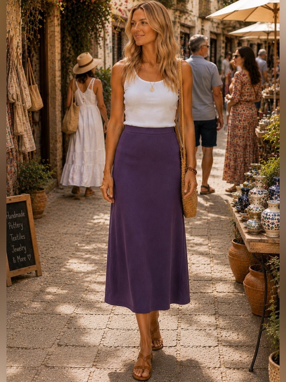 Max Studio Dark Purple Maxi Skirt